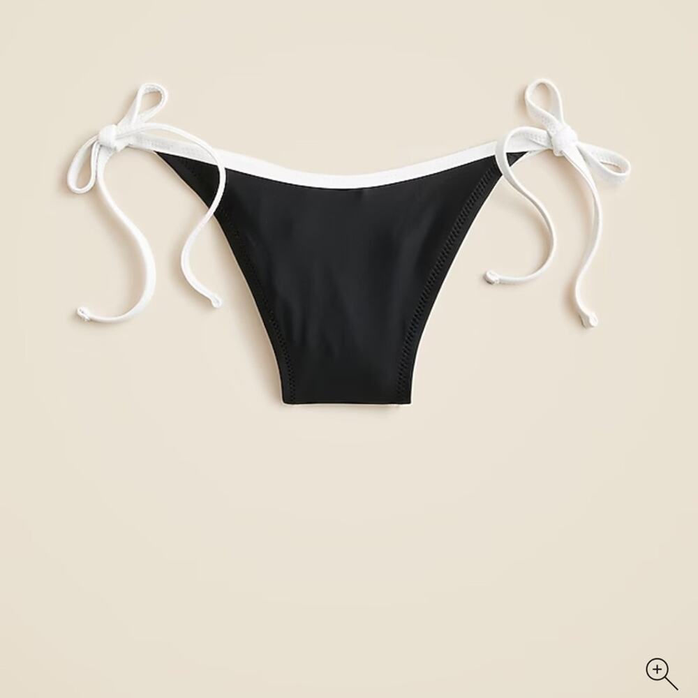 J.Crew Contrast-trim string bikini bottom